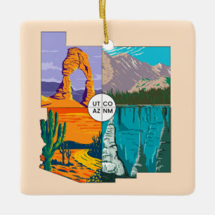 Vier hoeken Nationaal Monument Keramisch Ornament