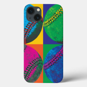 Vier honkballen in verschillende kleuren iPhone 13 hoesje