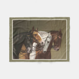 VIER HORSES Fine Art Print Fleece Blanket