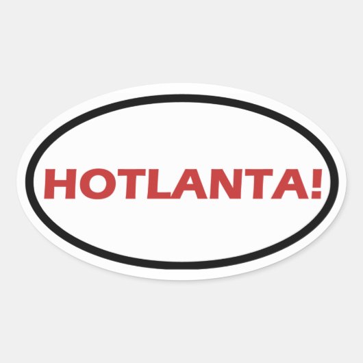 VIER HOTLANTA! OVALE STICKER (Voorkant)