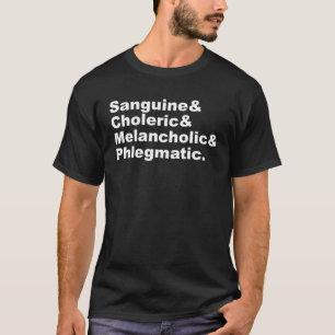 Vier Humor Sanguine Choleric Melancholic Phlegm T-shirt