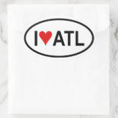 VIER "I [hart] Atl" Ovale Sticker (Tas)