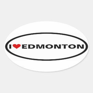 VIER I (hart) Edmonton Ovale Sticker