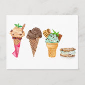 Vier ijsjes gepersonaliseerd briefkaart (Voorkant)