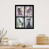 Vier in één herfst Gothic Fairy Poster (Keuken)
