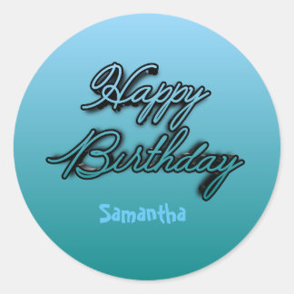 Vier in stijl: Happy Birthday Round Sticker