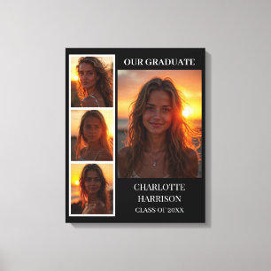 Vier in stijl met Afstuderen 4-Photo Collage Canvas Afdruk