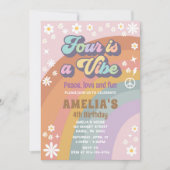 Vier is een vibe verjaardag uitnodiging (Voorkant)