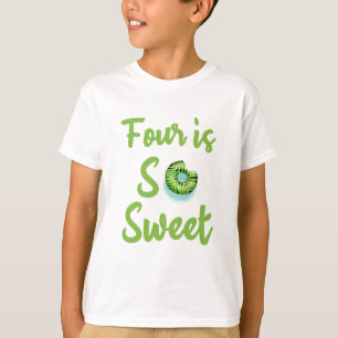 Vier is zo zoet, 4e verjaardag vier t-shirt op de