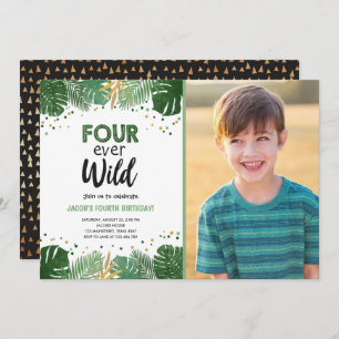 Vier jaar geleden Wilde Tropische Safari Boy Gold Kaart