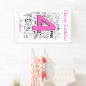 Vier jaar vierde roze verjaardag spandoek (Insitu)