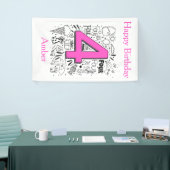 Vier jaar vierde roze verjaardag spandoek (Beurs)