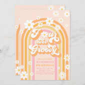 Vier jaar vierde verjaardag van de Groovy Boho Dai Kaart (Voorkant / Achterkant)