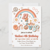 Vier jaar vierde verjaardag van de Groovy Retro Bo Kaart (Voorkant)