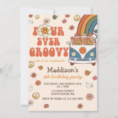 Vier jaar vierde verjaardag van de Groovy Retro-re Kaart (Voorkant)