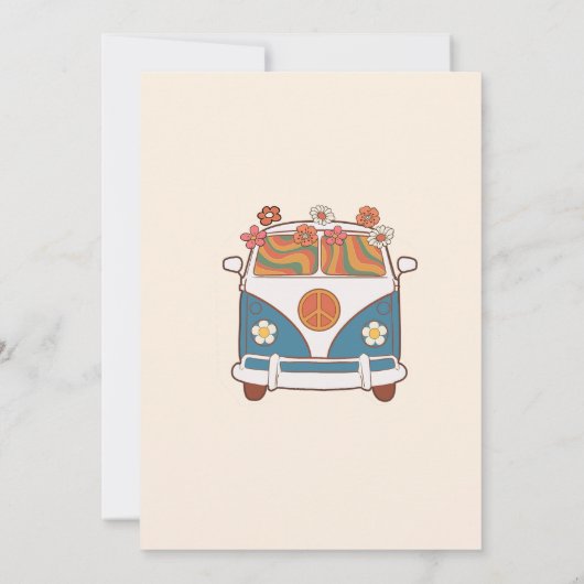 Vier jaar vierde verjaardag van de Groovy Retro-re Kaart (Achterkant)