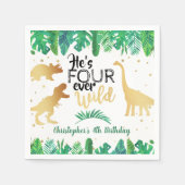 Vier jaar Wilde Dinosaur Boys vierde verjaardag Servet (Voorkant)