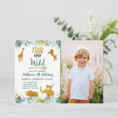 Vier jaar Wilde Greenery Gold Safari Kaart (Staand voorkant)