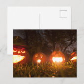 Vier Jack-o-Lanterns op Halloween Briefkaart (Voorkant / Achterkant)