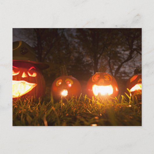 Vier Jack-o-Lanterns op Halloween Briefkaart (Voorkant)