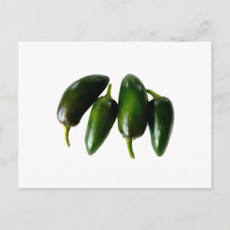 Vier Jalapeno Peppers Green Foto Briefkaart