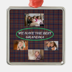 Vier je speciale oma metalen ornament