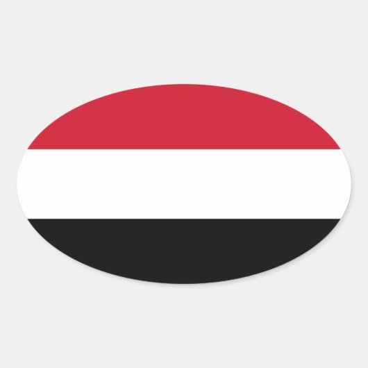 VIER Jemen vlag Ovale Sticker (Voorkant)