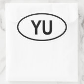 VIER Joegoslavië "YU" Ovale Sticker (Tas)