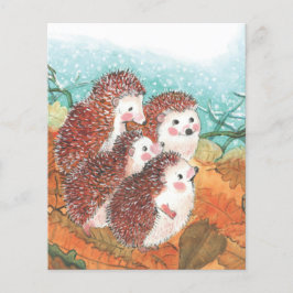 Vier Jonge Hedgehogs Illustratie Papierblad