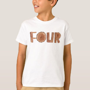 Vier Jongen 4e verjaardag T-shirt