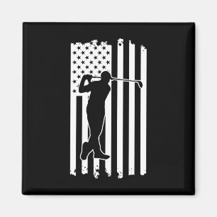 Vier Juli Amerikaanse Vlag Golfbaan Sport An Magneet
