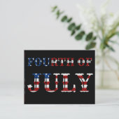 Vier Juli Glitter Briefkaart (Staand voorkant)