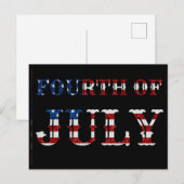 Vier Juli Glitter Briefkaart (Voorkant / Achterkant)