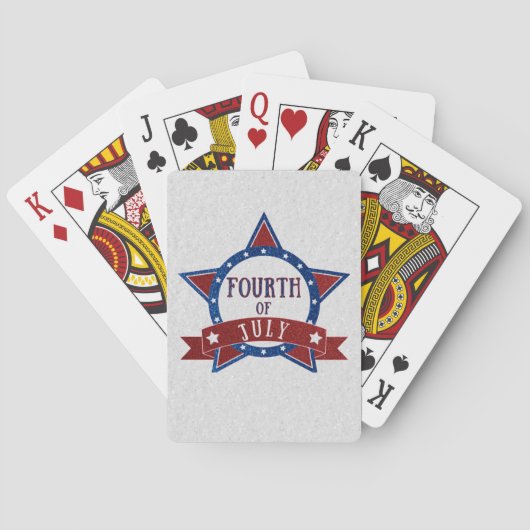 Vier Juli Glitter Pokerkaarten (Achterkant)