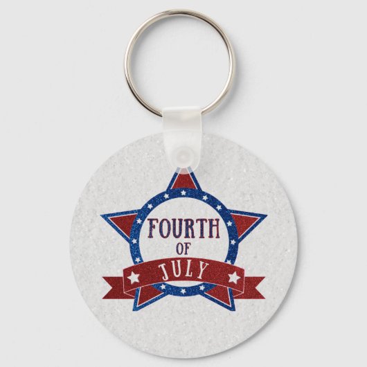 Vier Juli Glitter Sleutelhanger (Voorkant)
