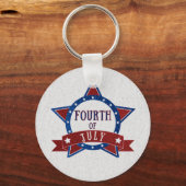 Vier Juli Glitter Sleutelhanger (Voorkant)