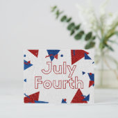 Vier Juli Glitters Briefkaart (Staand voorkant)