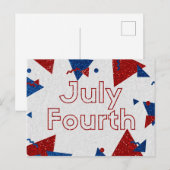 Vier Juli Glitters Briefkaart (Voorkant / Achterkant)