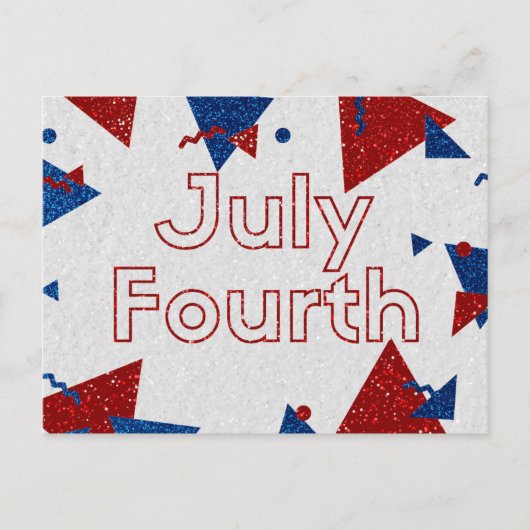 Vier Juli Glitters Briefkaart (Voorkant)