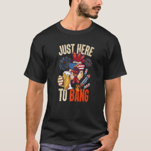 Vier Juli Kip Bier Alleen Hier Om Vuurwerk Te Late T-shirt