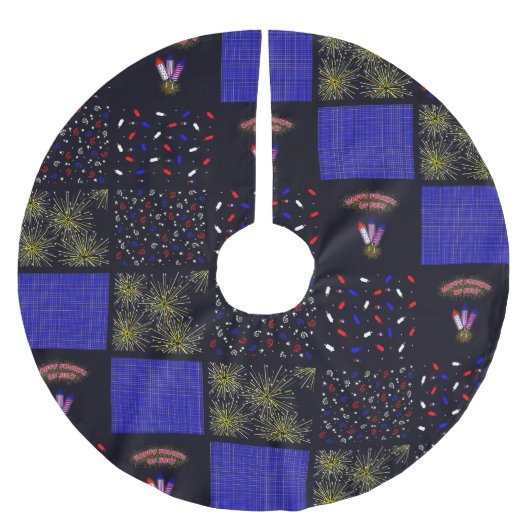 Vier Juli Patchwork Patroon - 4 juli Kerstboom Rok (Voorkant)