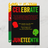 Vier Juneteenth Freedom Day Rood Geel Groen Feestdagenkaart (Voorkant / Achterkant)