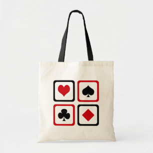 Vier kaartpakken tote bag