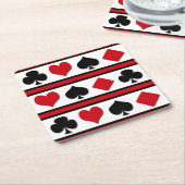 Vier kaartpakken vierkante kartonnen onderzetter (Schuin)