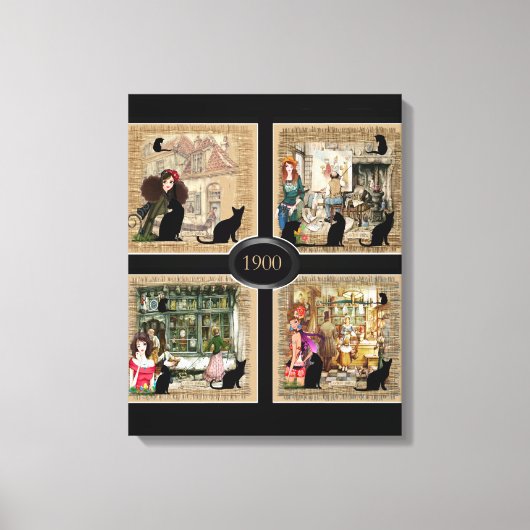 Vier keer Anton Pieck Canvas Afdruk (Voorkant)