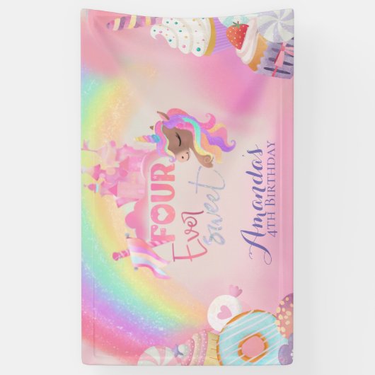 vier keer zo zoet spandoek (Verticaal)