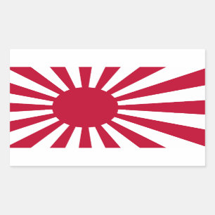 VIER Keizerlijke Japanse Marine Vaandel Rechthoekige Sticker