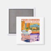 Vier kernen Nationaal Monument met nationale parke Magneet (Voorkant / Achterkant)