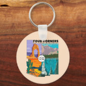 Vier kernen nationaal monument met nationale parke sleutelhanger (Voorkant)