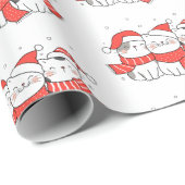 Vier kerst katachtigen cadeaupapier (Rol Hoek)